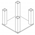 300mm x 300mm Aluminium Posts - Heavy Duty 12x12 inch- Custom lengths - Per Metre Rates