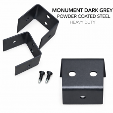 Dark Grey 40x40mm Saddle Bracket - 12-Pack Used for FRONT FACING 40mm rails on Batten Fences