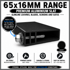 65mm Slats Blades in Black -65x16mm - 5m long Slat - Bulk item & Uncut - Super Heavy Duty