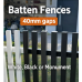 BLack Satin BATTEN Fences- Custom Cut 48 hours - See Description