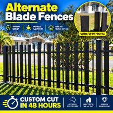 Blade & Picket Fencing - Alternate Modern - Custom Cut in 48 hours aluminum